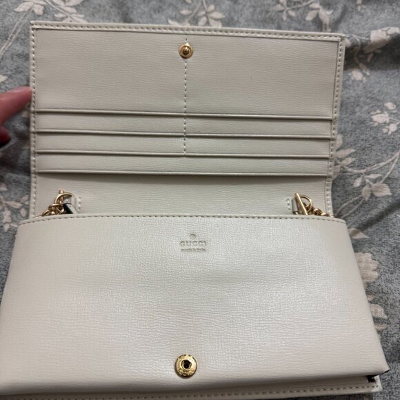 Gucci Horsebit 1955 GG Chain Crossbody Bag White - Picture 4 of 4